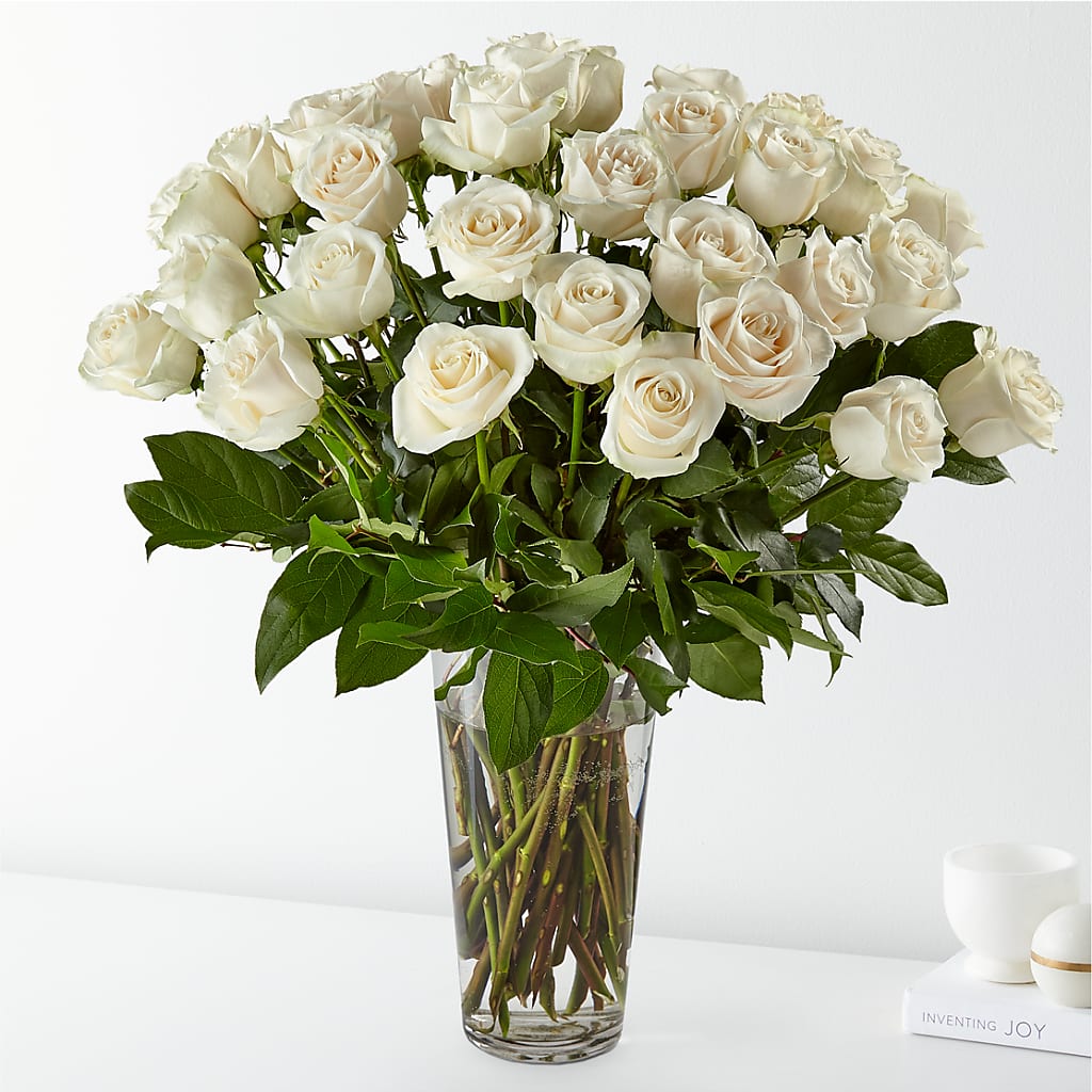Long Stem White Rose Bouquet – FLOWER HOUSE PLANTS & BLOOMS, Willowick OH