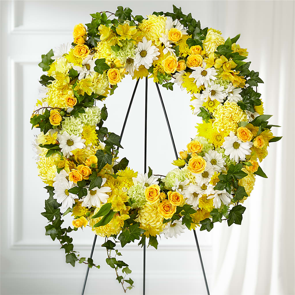 Golden Remembrance Wreath – FLOWER HOUSE PLANTS & BLOOMS, Willowick OH