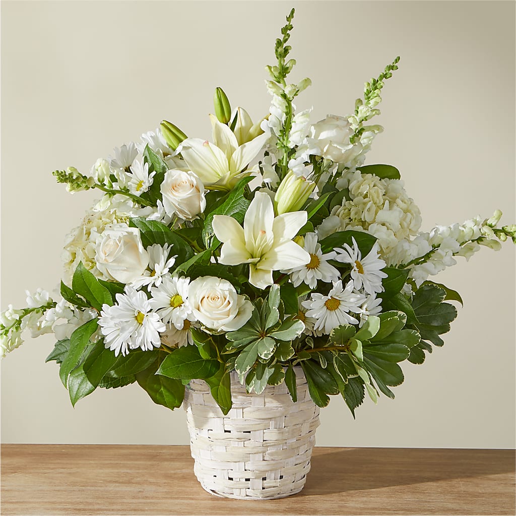 Ivory Elegance Floral Basket – FLOWER HOUSE PLANTS & BLOOMS, Willowick OH