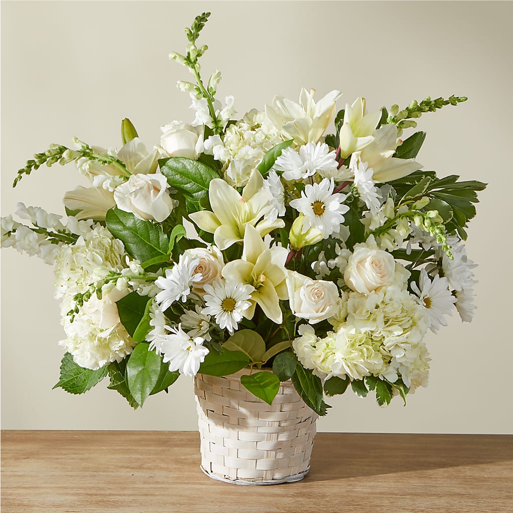 Ivory Elegance Floral Basket – FLOWER HOUSE PLANTS & BLOOMS, Willowick OH