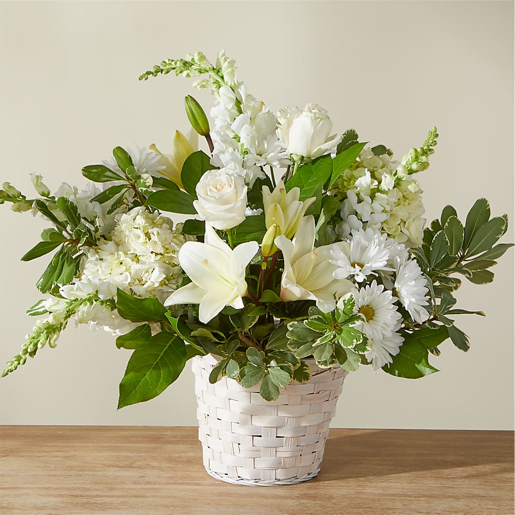 Ivory Elegance Floral Basket – FLOWER HOUSE PLANTS & BLOOMS, Willowick OH