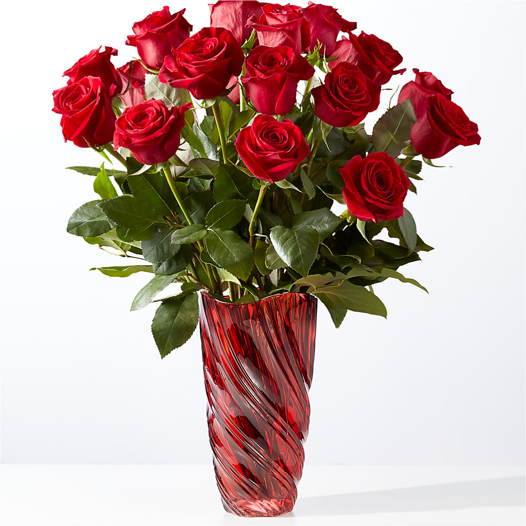 Classic Love Red Rose Bouquet with Luxe Swirl Vase – FLOWER HOUSE PLANTS & BLOOMS, Willowick OH