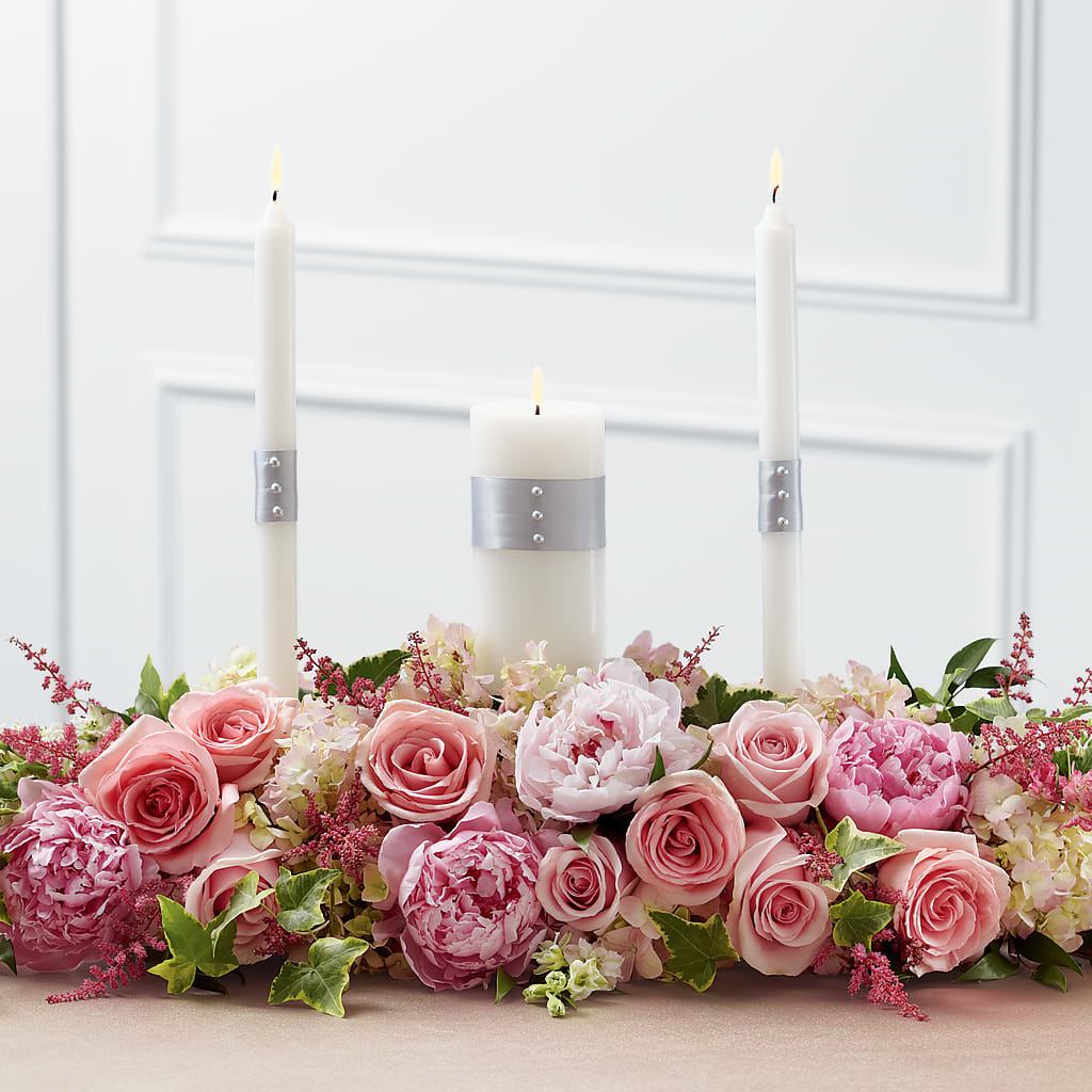 Worldwide Romance Unity Candle Arrangement – FLOWER HOUSE PLANTS & BLOOMS, Willowick OH