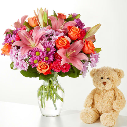 One and Only Bouquet and Bear Bundle – FLOWER HOUSE PLANTS & BLOOMS, Willowick OH