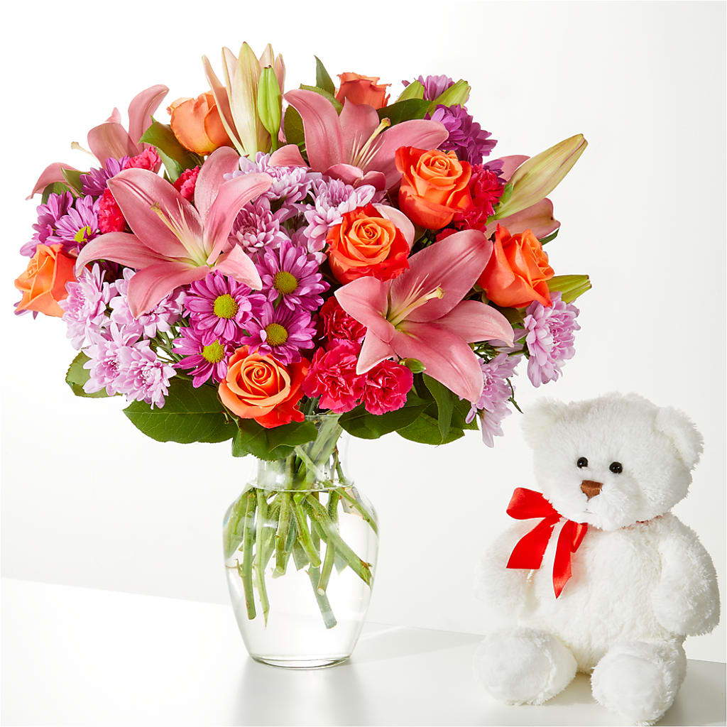 One and Only Bouquet and Bear Bundle – FLOWER HOUSE PLANTS & BLOOMS, Willowick OH