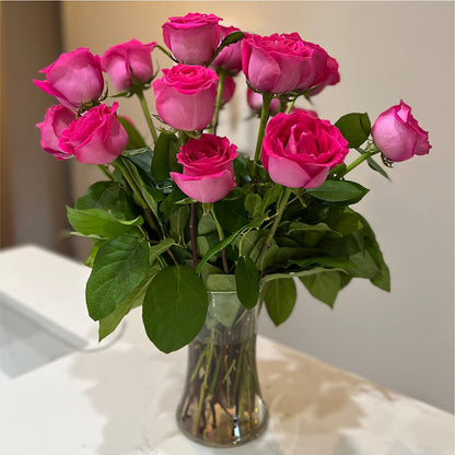 Long Stem Pink Rose Bouquet – FLOWER HOUSE PLANTS & BLOOMS, Willowick OH