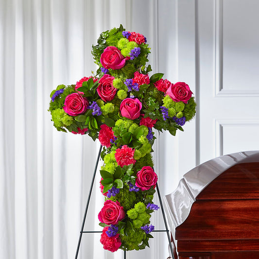 Tribute Rose Floral Cross – FLOWER HOUSE PLANTS & BLOOMS, Willowick OH