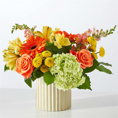 Autumn Sunshine Bouquet with Ivory Vase – FLOWER HOUSE PLANTS & BLOOMS, Willowick OH