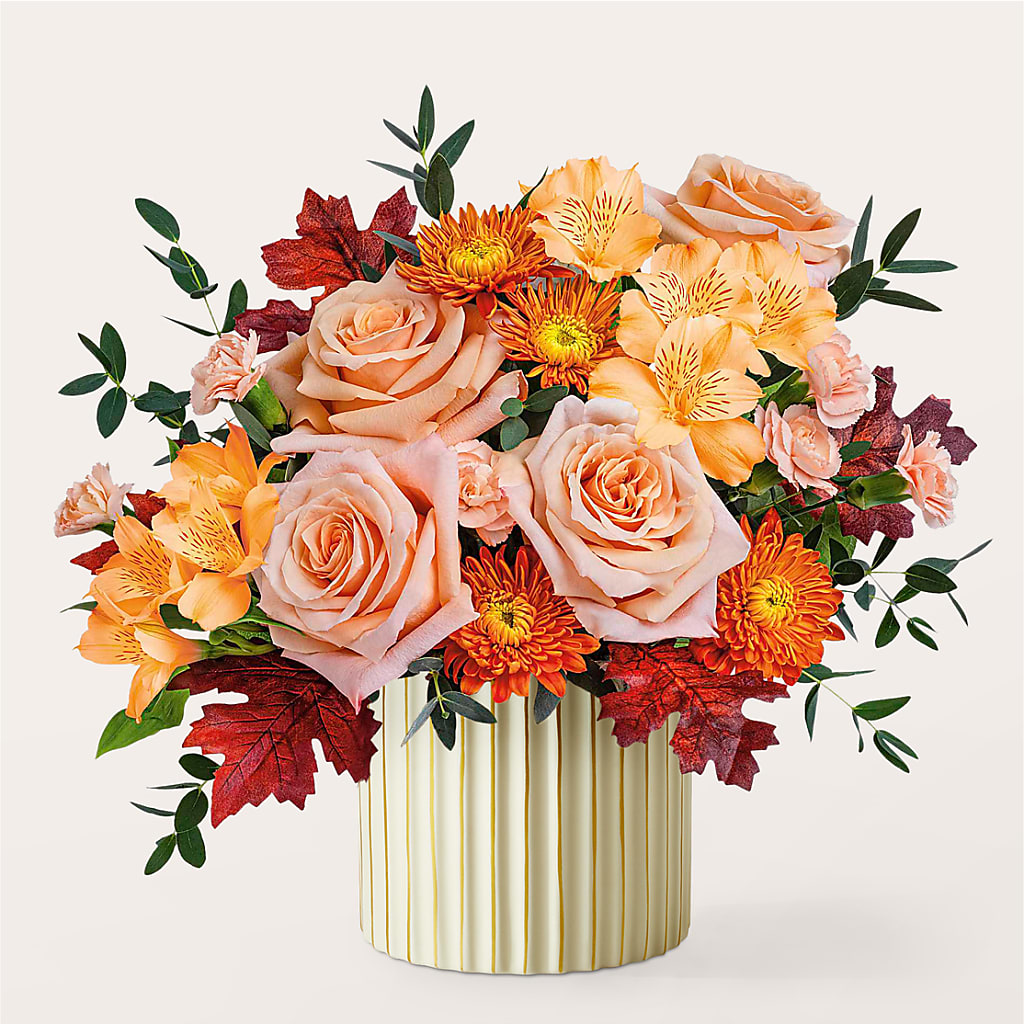 Spiced Latte Bouquet with Ivory Vase – FLOWER HOUSE PLANTS & BLOOMS, Willowick OH