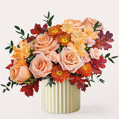 Spiced Latte Bouquet with Ivory Vase – FLOWER HOUSE PLANTS & BLOOMS, Willowick OH