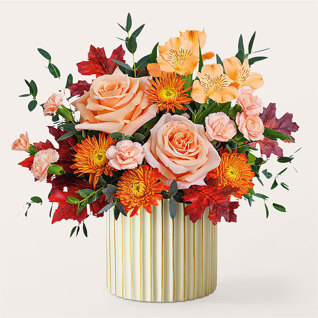 Spiced Latte Bouquet with Ivory Vase – FLOWER HOUSE PLANTS & BLOOMS, Willowick OH