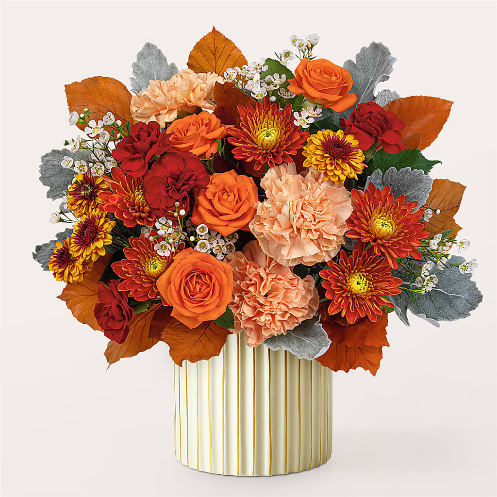 Merlot Bouquet with Ivory Vase – FLOWER HOUSE PLANTS & BLOOMS, Willowick OH