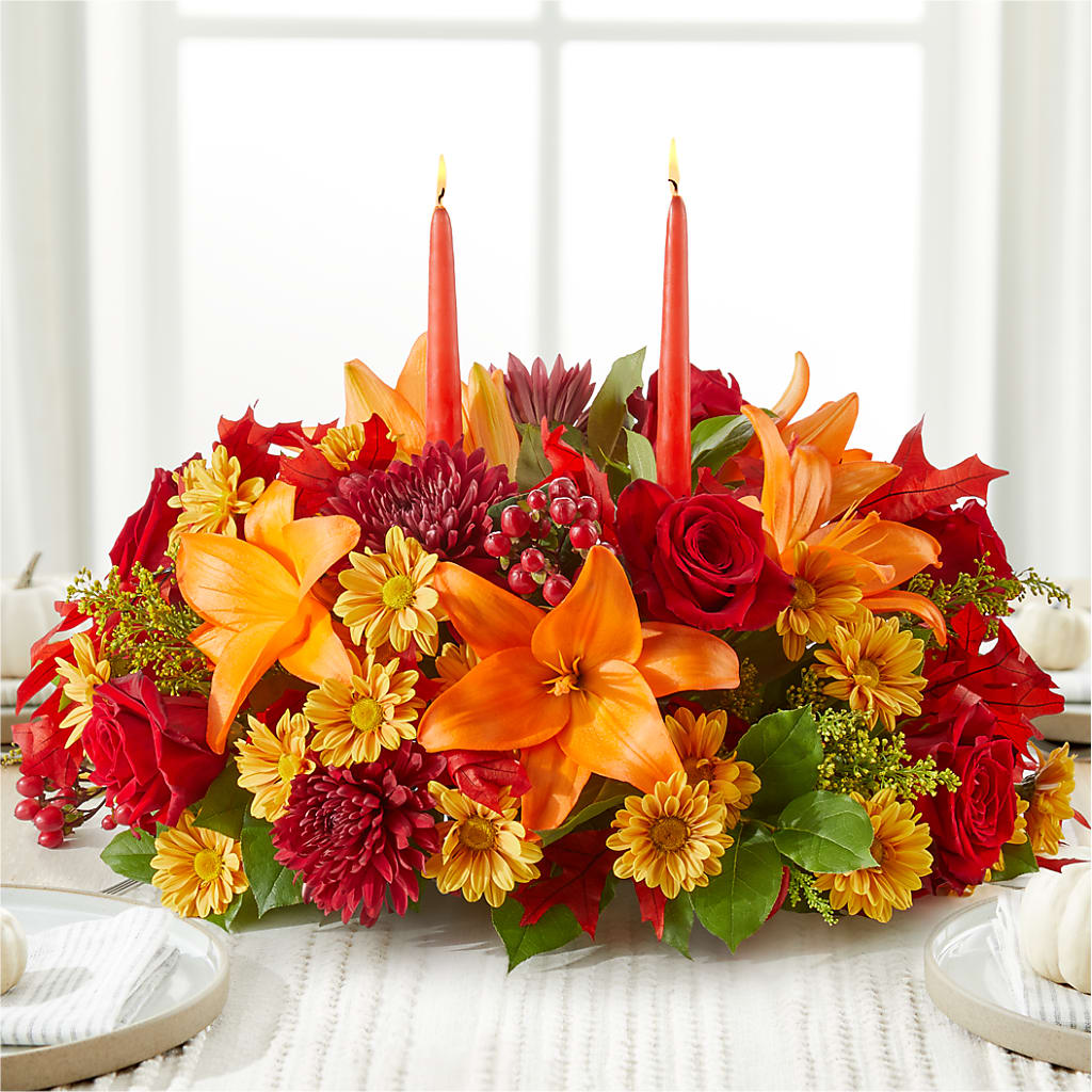 Autumn's Embrace Centerpiece – FLOWER HOUSE PLANTS & BLOOMS, Willowick OH
